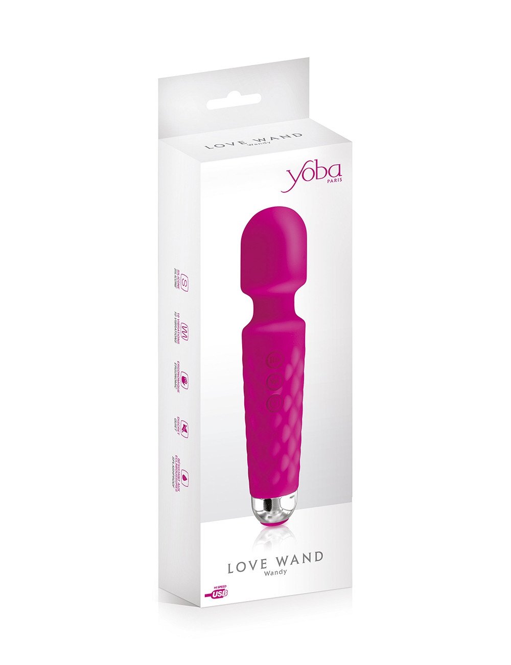 Vibro Love Wand rechargeable rose - Yoba