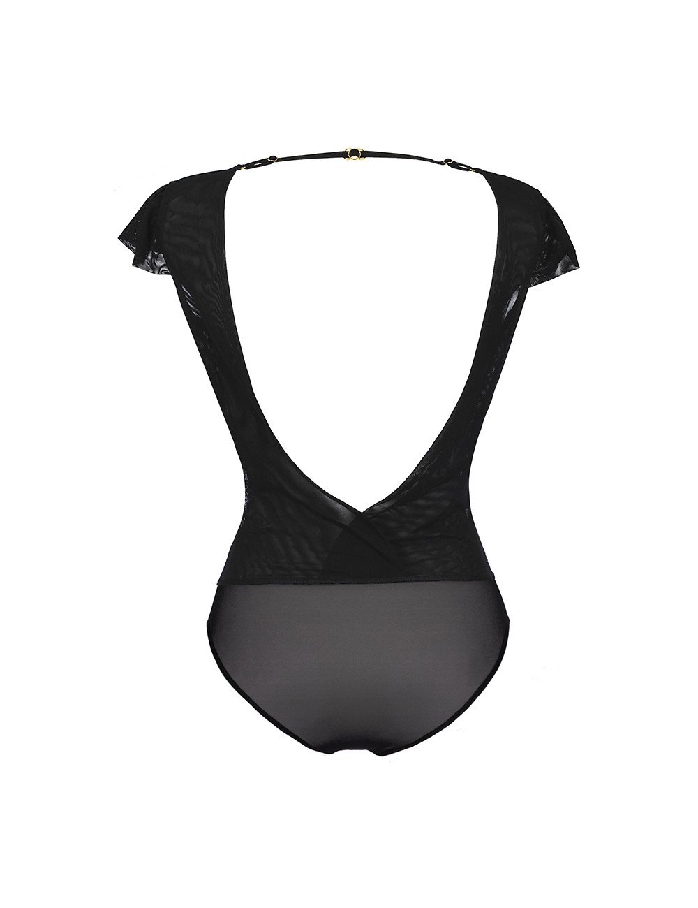 Body tulle et dentelle noir V-9900 - Axami