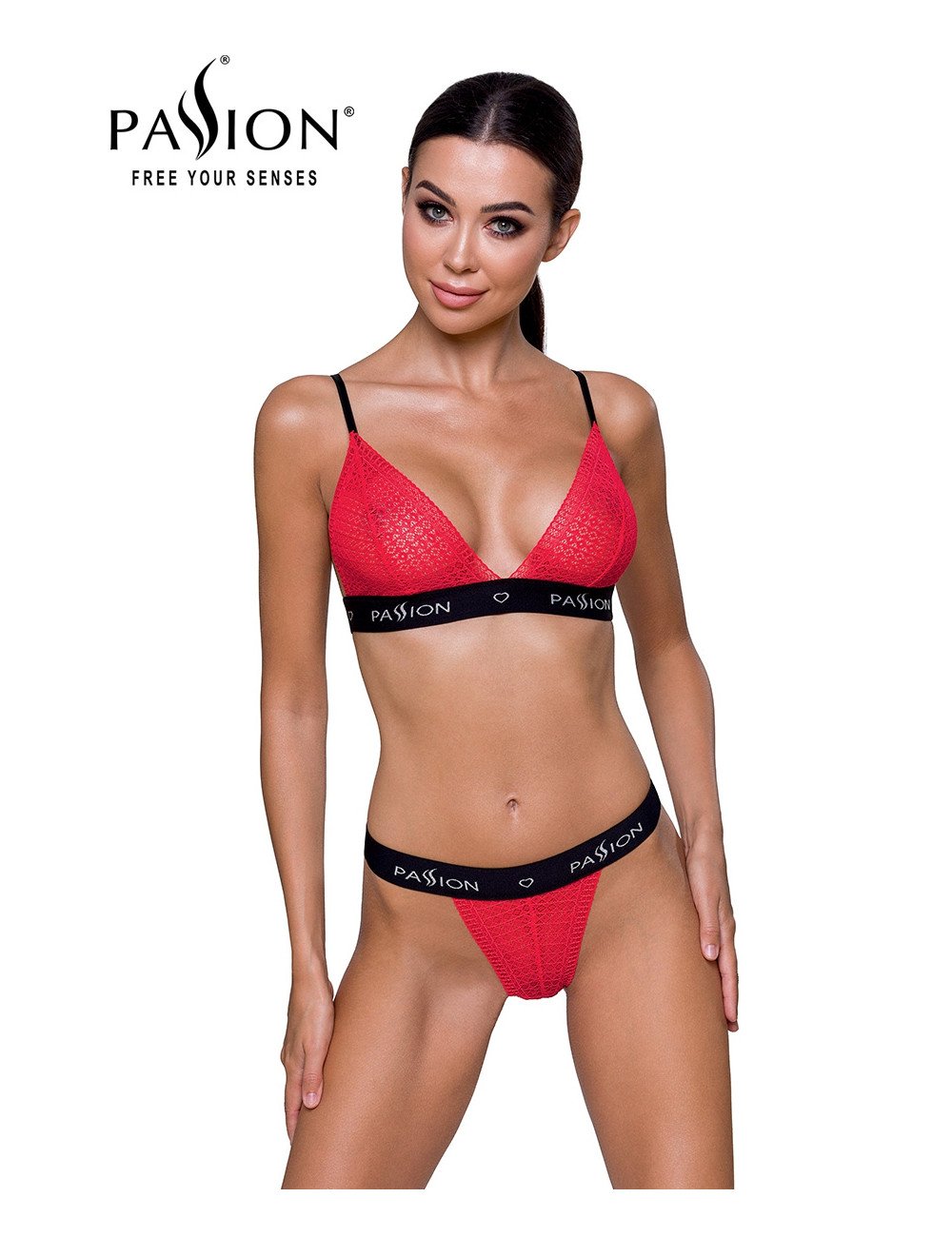 Ensemble lingerie Glamis - Rouge et noir