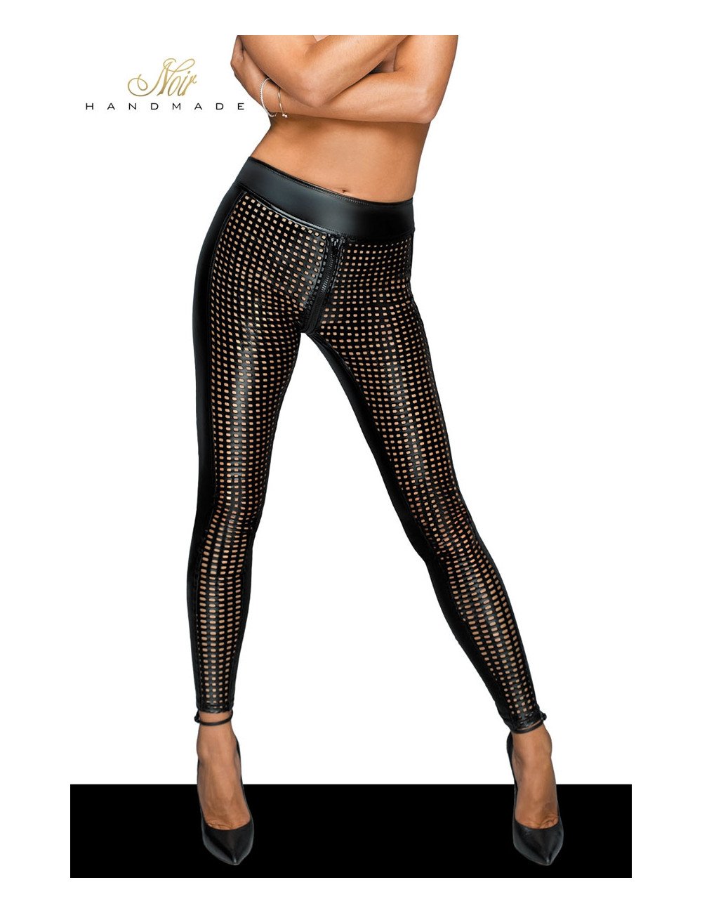 Leggings wetlook ajouré F233