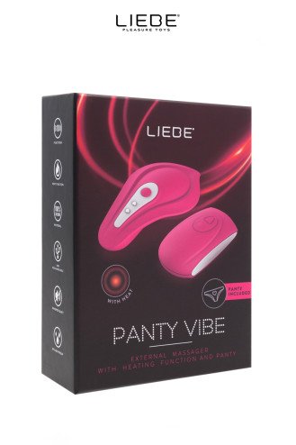 Stimulateur chauffant télécommandé Panty Vibe - cerise