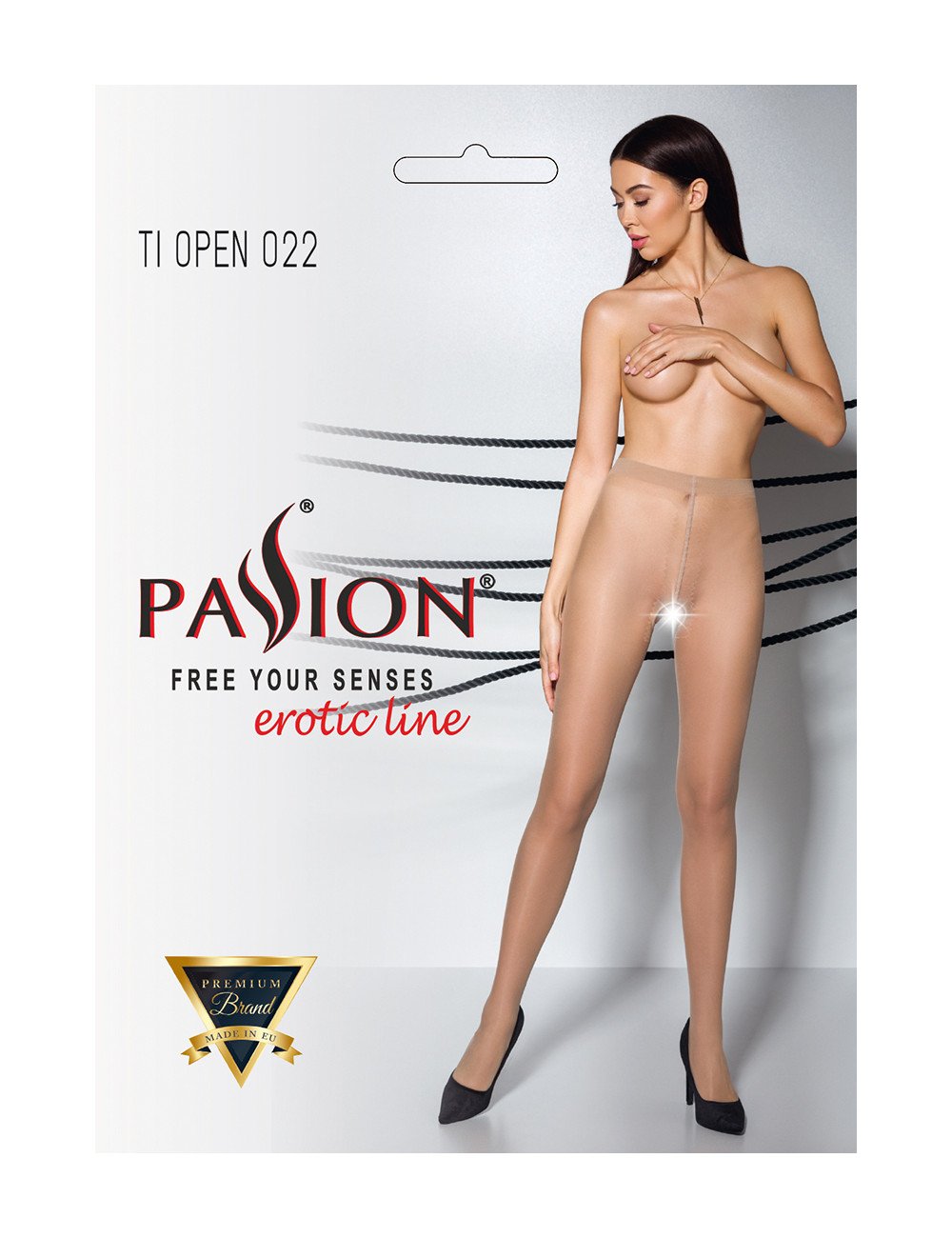 Collants ouverts couture TI022 - beige