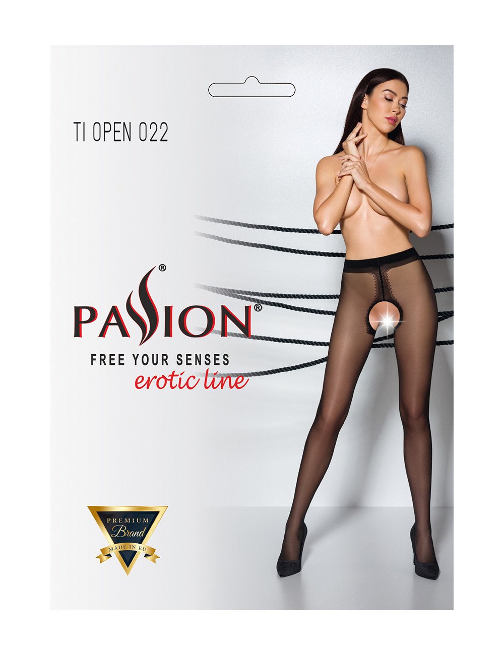 Collants ouverts couture TI022 - noir