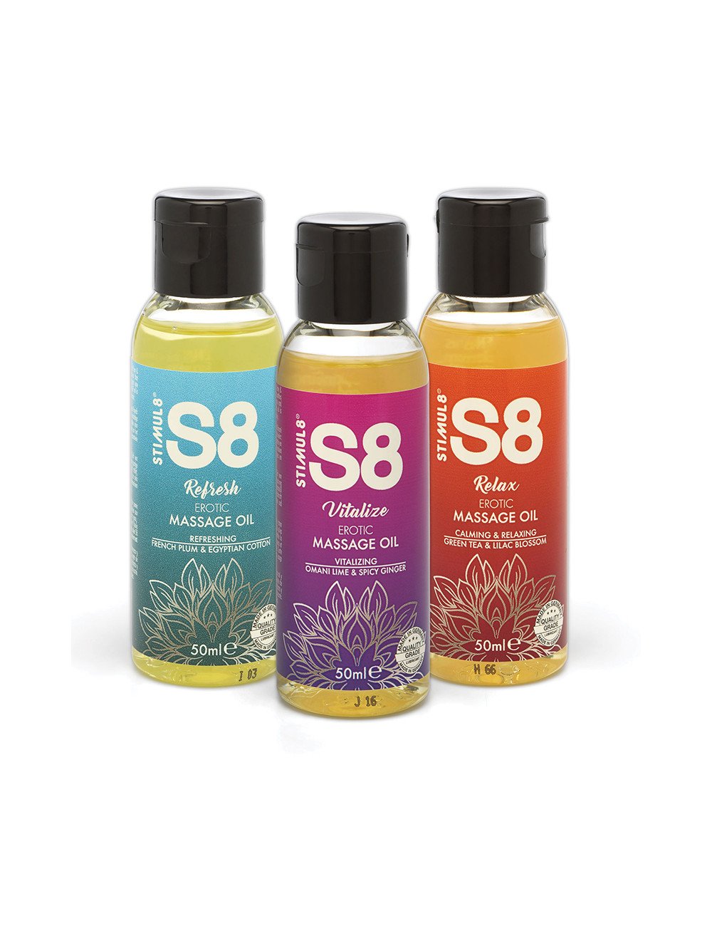 Coffret huiles de massage S8 3x50ml