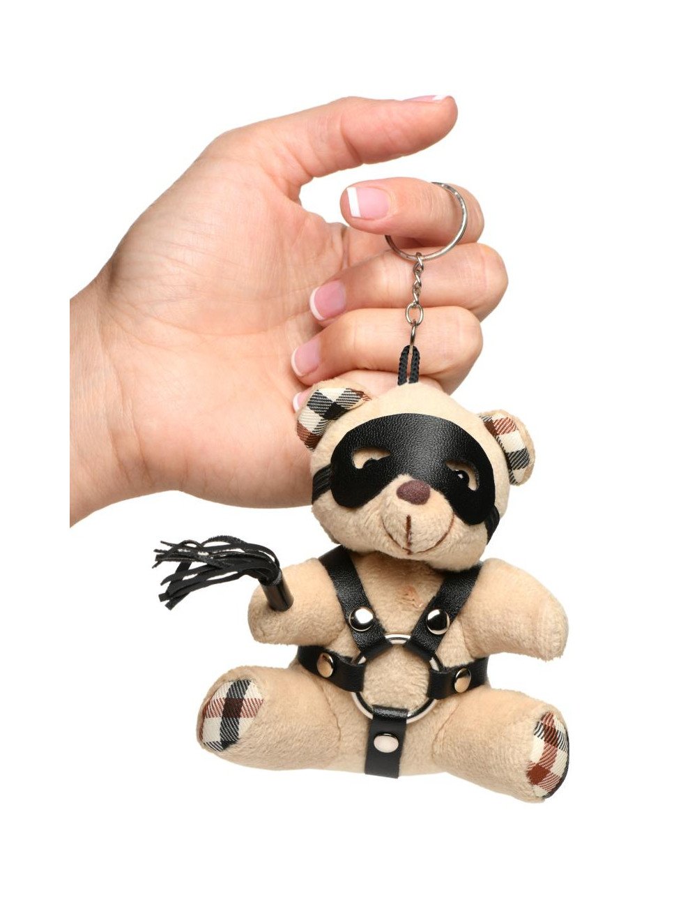 Porte-clés Teddy Bear BDSM avec martinet