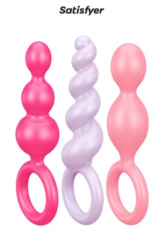 Set de 3 plugs colorés Booty Call - Satisfyer