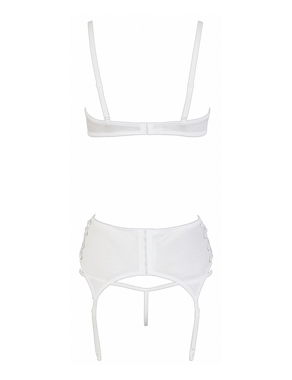 Ensemble lingerie 3 pièces ouvert blanc - Cottelli Lingerie