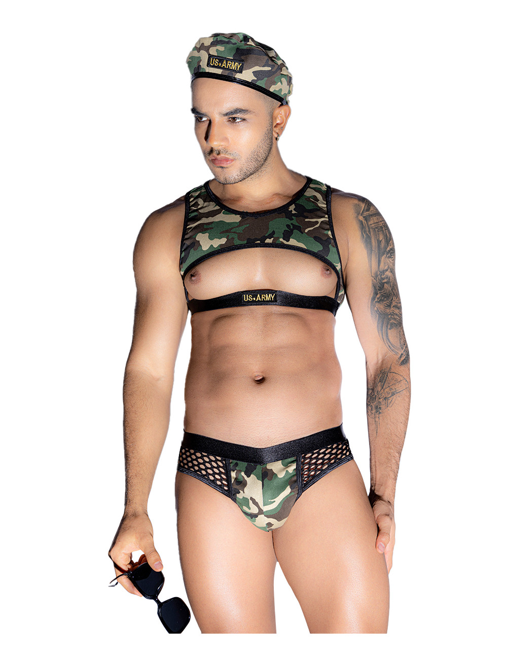 Tenue militaire sexy 4 pièces - J Lingerie