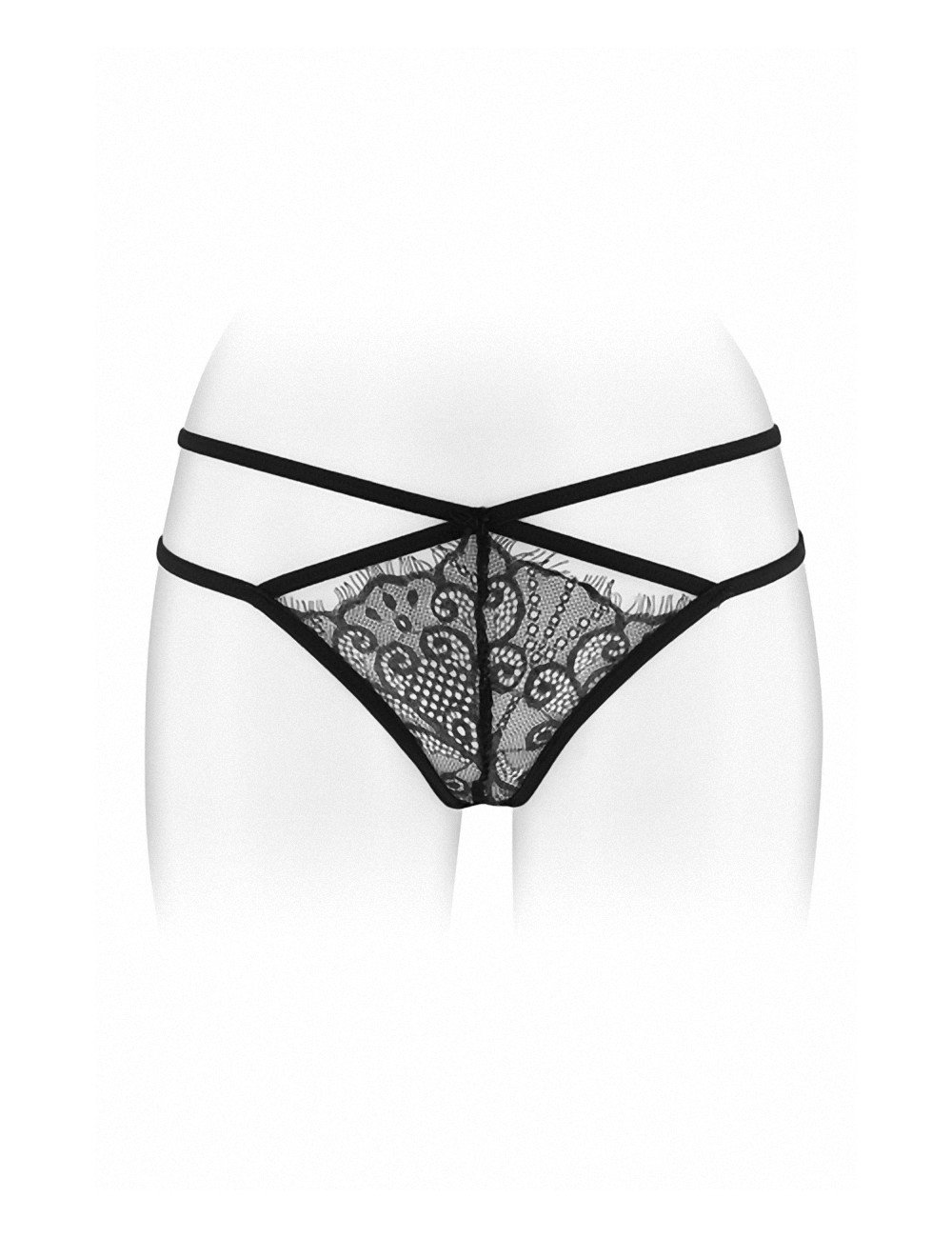 String ouvert Mylene - noir