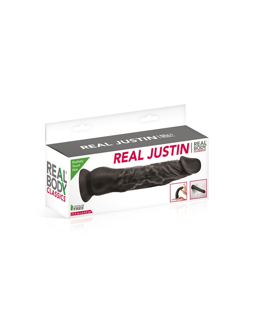 Gode réaliste 21 cm noir  - Real Justin