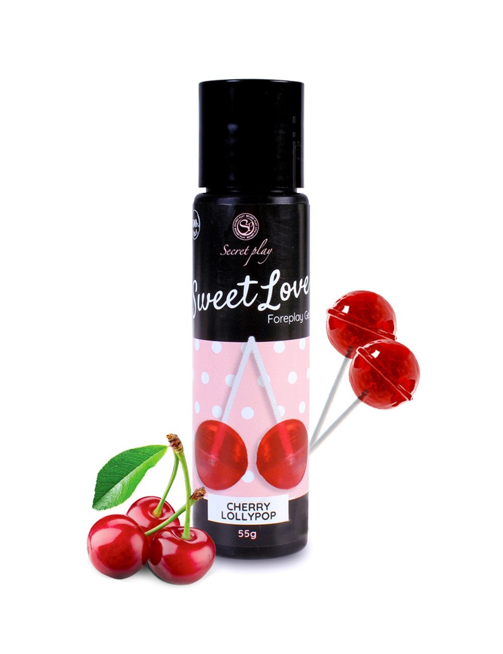 Lubrifiant comestible sucette à la cerise -  60 ml