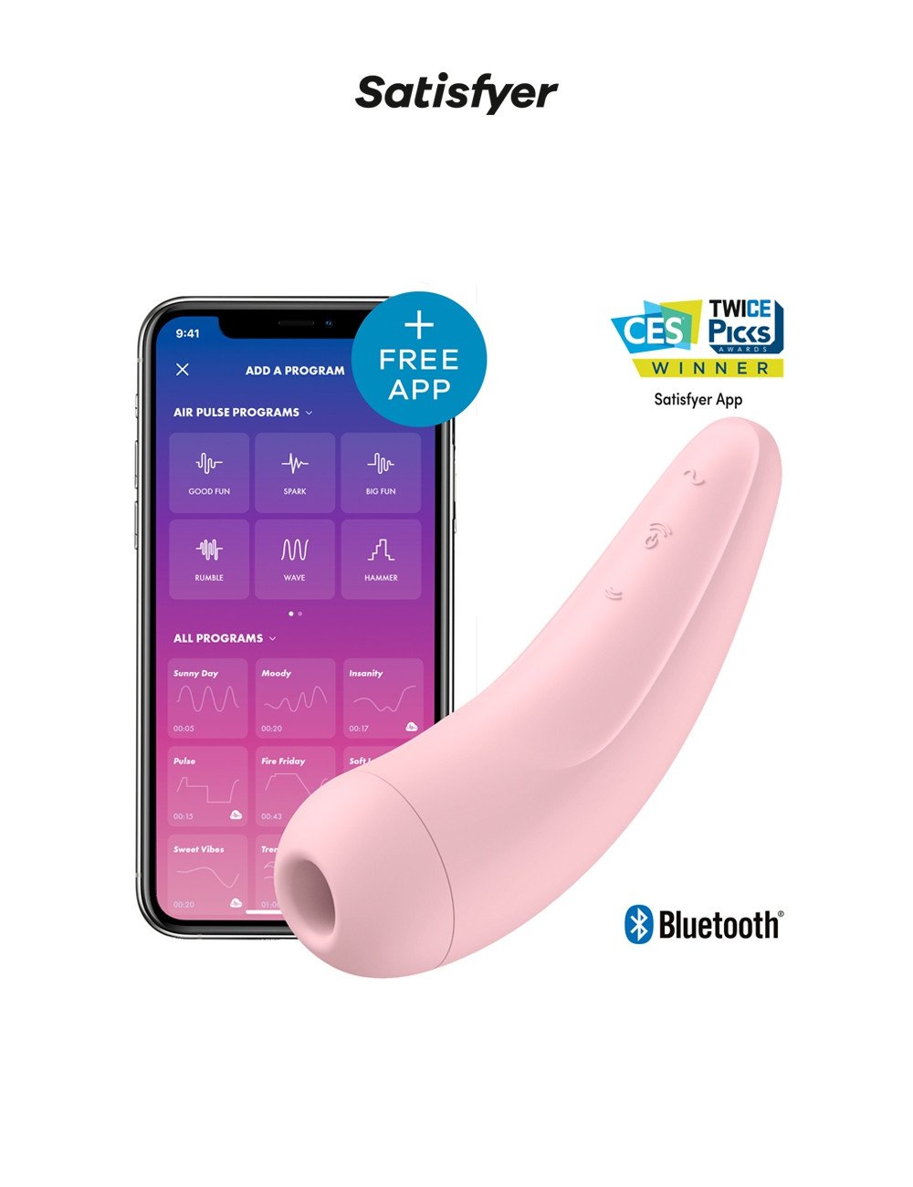 Stimulateur connecté Curvy 2+ rose - Satisfyer