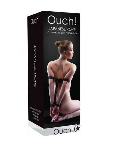 Corde de bondage Japonais 10m noire - Ouch