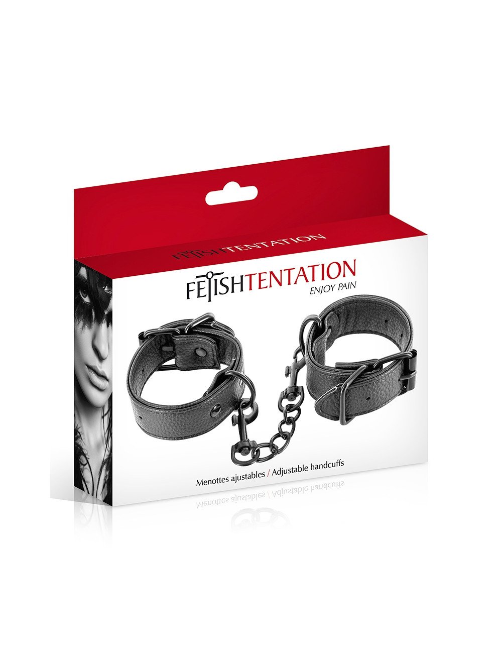 Menottes simili cuir ajustables - Fetish Tentation