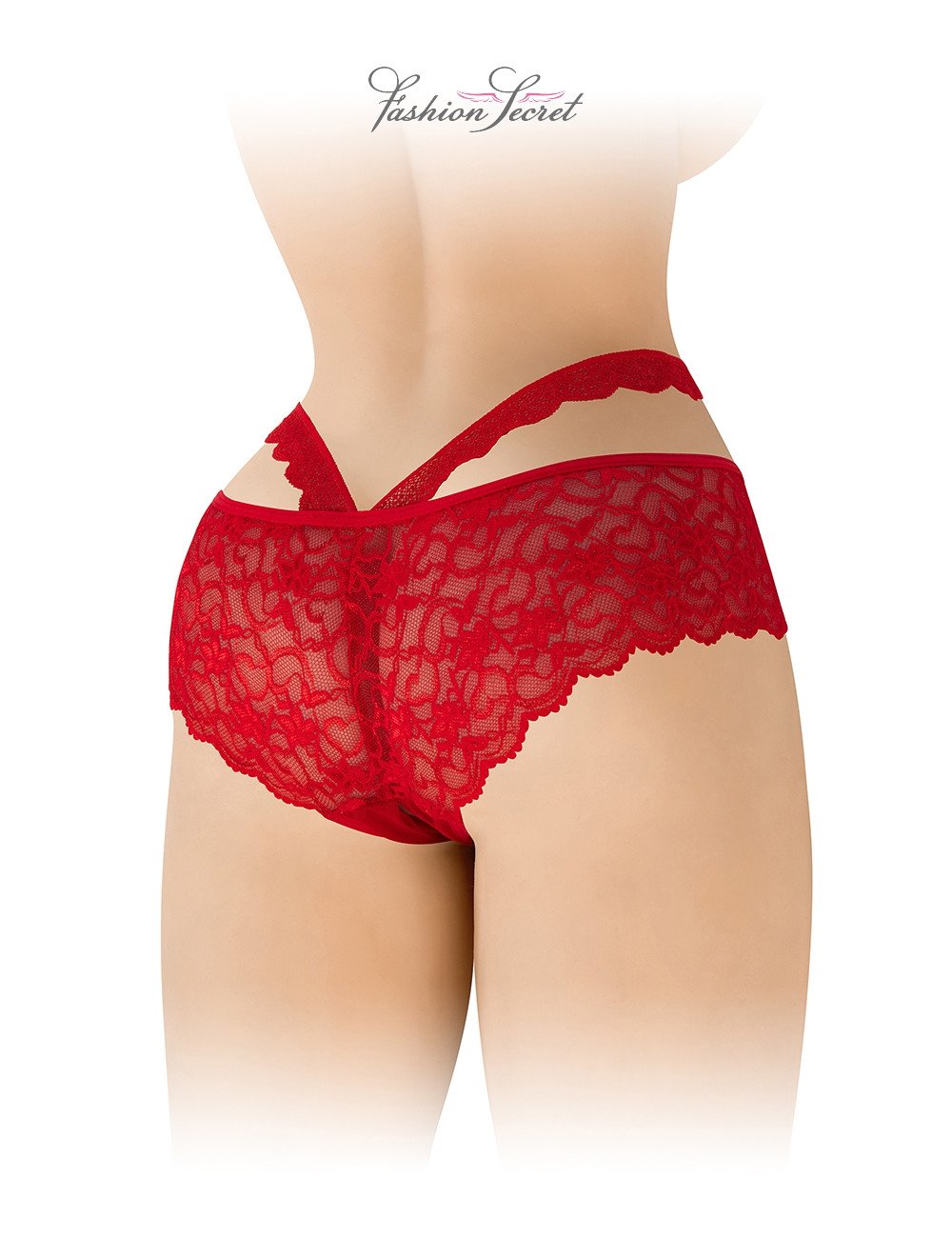 Culotte ouverte rouge Marie - Fashion Secret