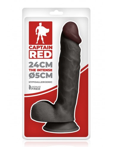 Gode réaliste The Intense Black 24 x 5 cm - Captain Red