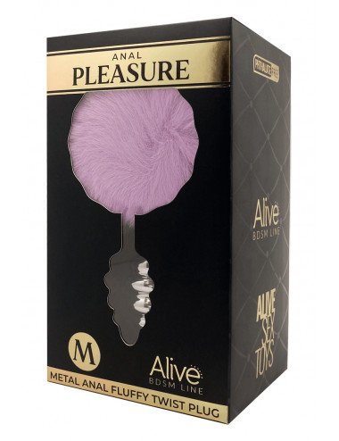 Plug métal Fluffy Twist M mauve - Alive