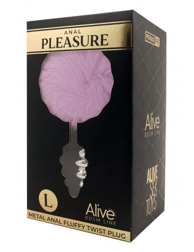 Plug métal Fluffy Twist L mauve - Alive