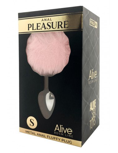 Plug métal Fluffy S rose - Alive