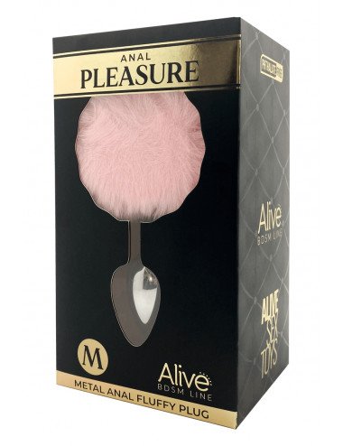 Plug métal Fluffy M rose - Alive