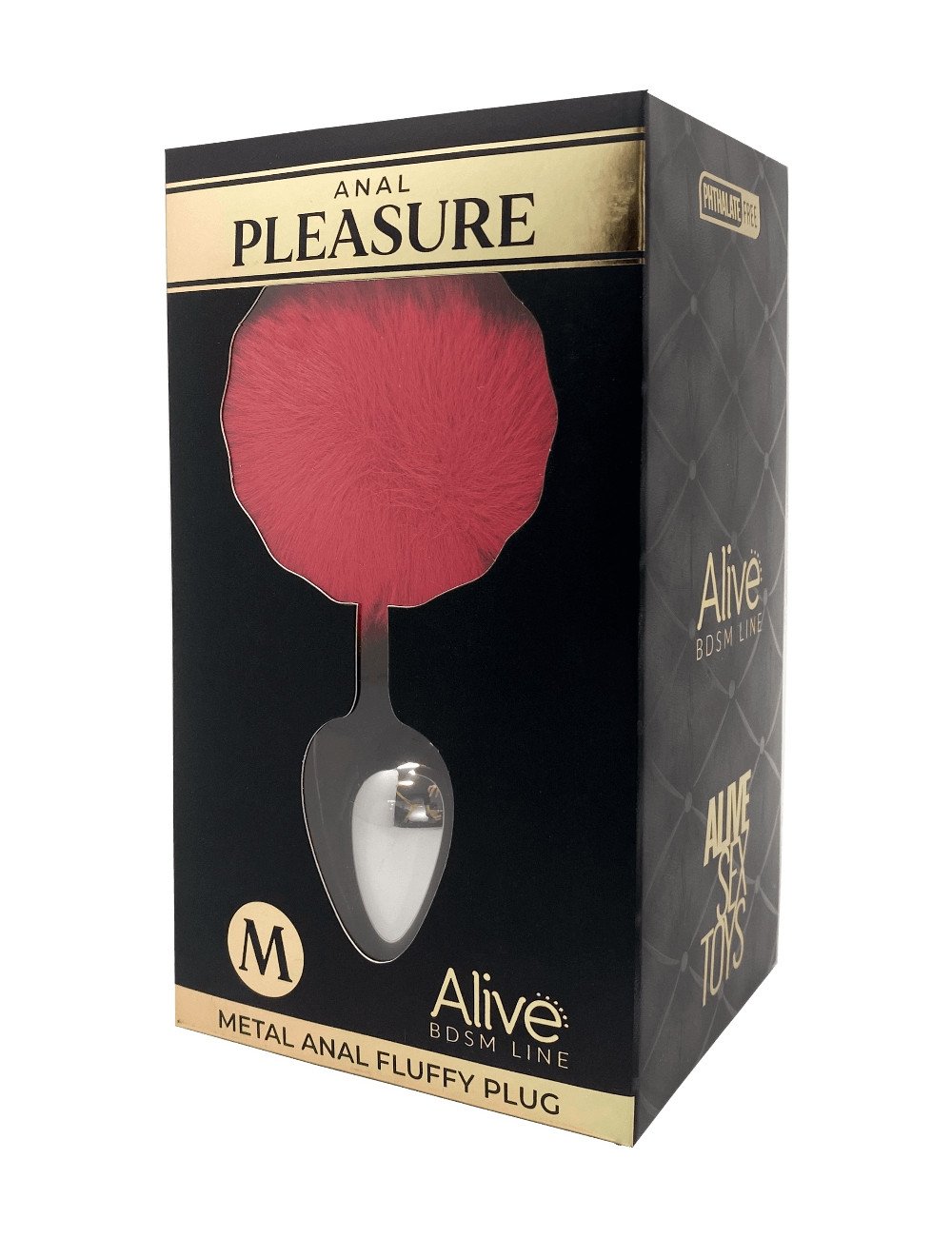 Plug métal Fluffy M rouge - Alive