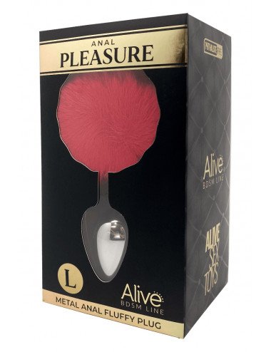 Plug métal Fluffy L rouge - Alive