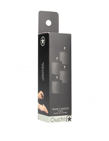 4 bougies SM noires parfum indocile - Ouch!