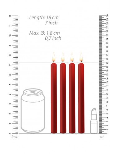 4 bougies SM rouges Large - Ouch!