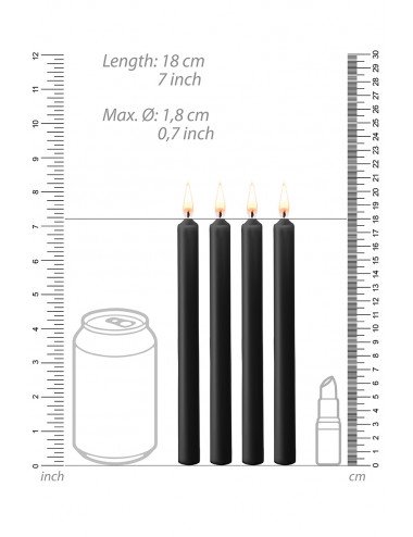 4 bougies SM noires Large - Ouch!