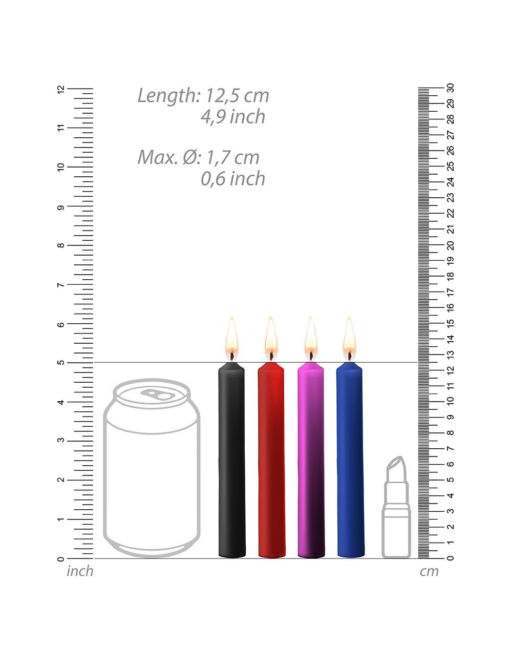 4 bougies SM colorées - Ouch!